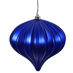 5.7 Inch Cobalt Blue Matte Onion Ornament 3 per Set