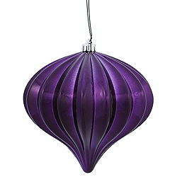 Christmastopia.com 5.7 Inch Plum Shiny Onion Mardi Gras Ornament 3 per Set