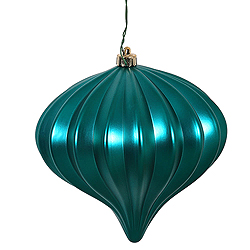 Christmastopia.com 5.7 Inch Teal Matte Onion Ornament 3 per Set