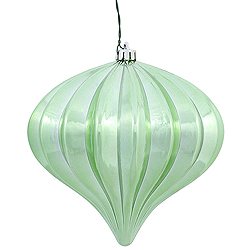 Christmastopia.com 5.7 Inch Celadon Shiny Onion Ornament 3 per Set