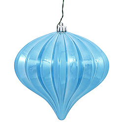 5.7 Inch Sea Blue Shiny Onion Ornament 3 per Set