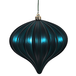 5.7 Inch Midnight Green Matte Onion Ornament 3 per Set