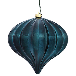 Christmastopia.com 5.7 Inch Midnight Green Shiny Onion Ornament 3 per Set