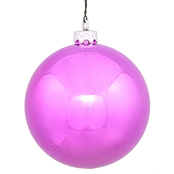 2.4 Inch Orchid Pink Shiny Finish Round Christmas Ball Ornament Shatterproof UV