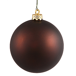 2.4 Inch Chocolate Brown Matte Finish Round Christmas Ball Ornament Shatterproof UV