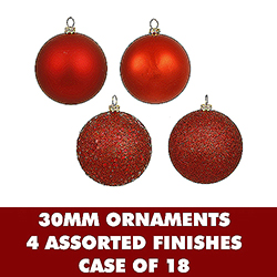 Christmastopia.com 70MM Assorted Red Plastic Ornament