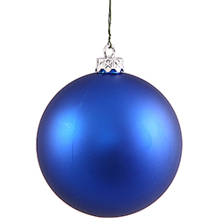3 Inch Blue Matte Finish Round Christmas Ball Ornament Shatterproof UV