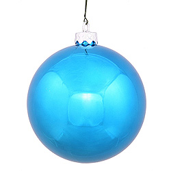 Christmastopia.com 3 Inch Turquoise Shiny Round Ornament 12 per Set