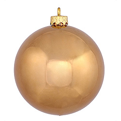 Christmastopia.com 3 Inch Mocha Shiny Round Ornament 12 per Set