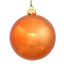 Christmastopia.com 3 Inch Burnish Orange Shiny Round Ornament 12 per Set