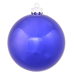 3 Inch Cobalt Blue Shiny Round Ornament 12 per Set