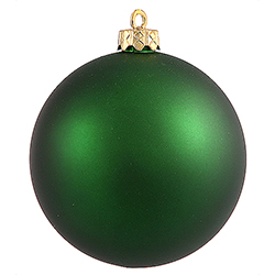 Christmastopia.com 3 Inch Emerald Green Matte Finish Round Christmas Ball Ornament Shatterproof UV 4 per Set