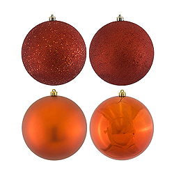 3 Inch Copper Round Ornament Assorted Finishes Box of 16