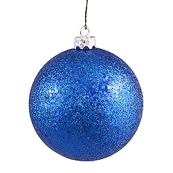 Christmastopia.com 4 Inch Blue Sequin Round Ornament 6 per Set