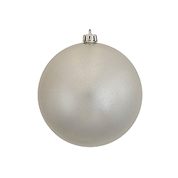 Christmastopia.com 4 Inch Silver Candy Round Ornament 6 per Set