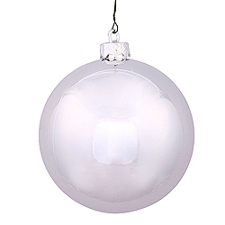 Christmastopia.com 4 Inch Silver Shiny Round Ornament 6 per Set