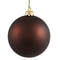 Christmastopia.com 4 Inch Chocolate Matte Round Shatterproof UV Christmas Ball Ornament 6 per Set