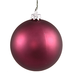 4 Inch Plum Matte Round Ornament 6 per Set