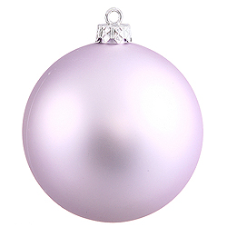 4 Inch Lavender Matte Round Ornament 6 per Set