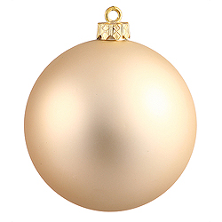 4 Inch Champagne Matte Round Ornament 6 per Set