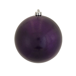 4.75 Inch Plum Candy Round Shatterproof UV Christmas Ball Ornament 4 per Set