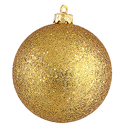 Christmastopia.com 6 Inch Antique Gold Sequin Round Shatterproof UV Christmas Ball Ornament 4 per Set