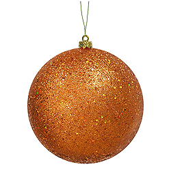 8 Inch Burnish Orange Sequin Round Ornament
