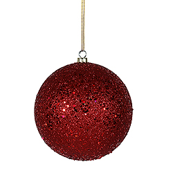 Christmastopia.com 10 Inch Red Sequin Round Ornament