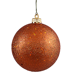 10 Inch Burnish Orange Sequin Finish Ornament