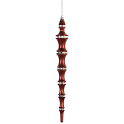 12 Inch Burgundy Mirror Icicle Box of 4