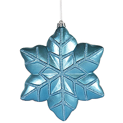 8 Inch Turquoise Snowflake Ornament 4 per Set