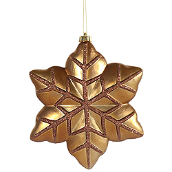 8 Inch Mocha Snowflake Ornament 4 per Set