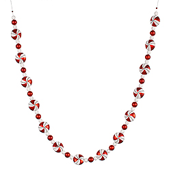 6 Foot Red And White Peppermint Candy Christmas Garland
