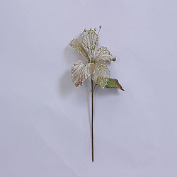 Christmastopia.com - 23 Inch Champagne Velvet Magnolia Decorations 6 Inch Flower 2 Flower Stem