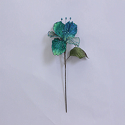 23 Inch Peacock Velvet Magnolia Decorations 6 Inch Flower 2 Flower Stem