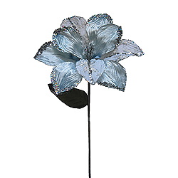 30 Inch Silver Beaded Magnolia Flower Decoration 11 Inch Flower