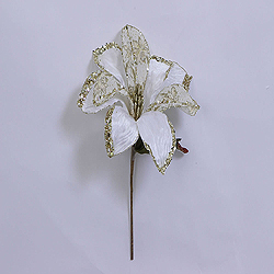 30 Inch Cream Beaded Magnolia Flower Decoration 11 Inch Flower