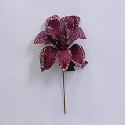 30 Inch Mauve Beaded Magnolia Flower Decoration 11 Inch Flower