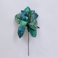 30 Inch Peacock Beaded Magnolia Flower Decoration 11 Inch Flower