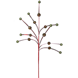 29 Inch Red And Green Sequin Ball Spray Box of 9