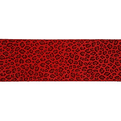30 Foot Extra Wide Red Leopard Velvet Ribbon