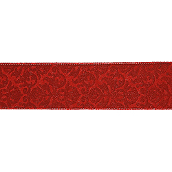 Christmastopia.com - 30 Foot Red And Gold Embossed Ribbon