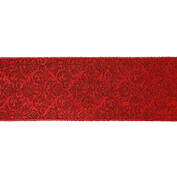 30 Foot Extra Wide Red And Gold Embossed Ribbon