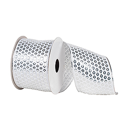 30 Foot Silver Dot Ribbon 2.5 Inch Width