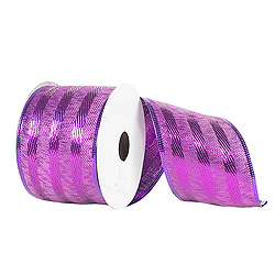 30 Foot Purple Striped Ribbon 2.5 Inch Width