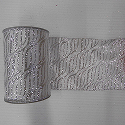 Christmastopia.com - 30 Foot White And Silver Zebra Ribbon 2.5 Inch Width