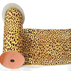 30 Foot Gold Lame Velvet Brown Leapord Ribbon 6 Inch Width