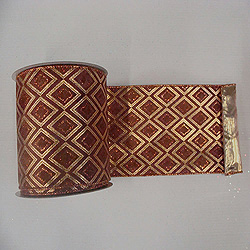 30 Foot Gold And Copper Diamond Lame Ribbon 2.5 Inch Width