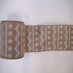 Christmastopia.com - 30 Foot Natural Mesh White Chevron Dot Ribbon 2.5 Inch Width