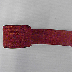 30 Foot Deep Red Mesh Silver Ribbon 4 Inch Width